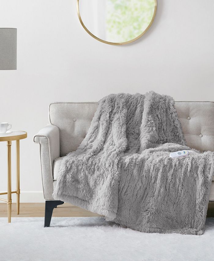 Serta Shaggy Electric FauxFur Throw, 50" x 60" Macy's