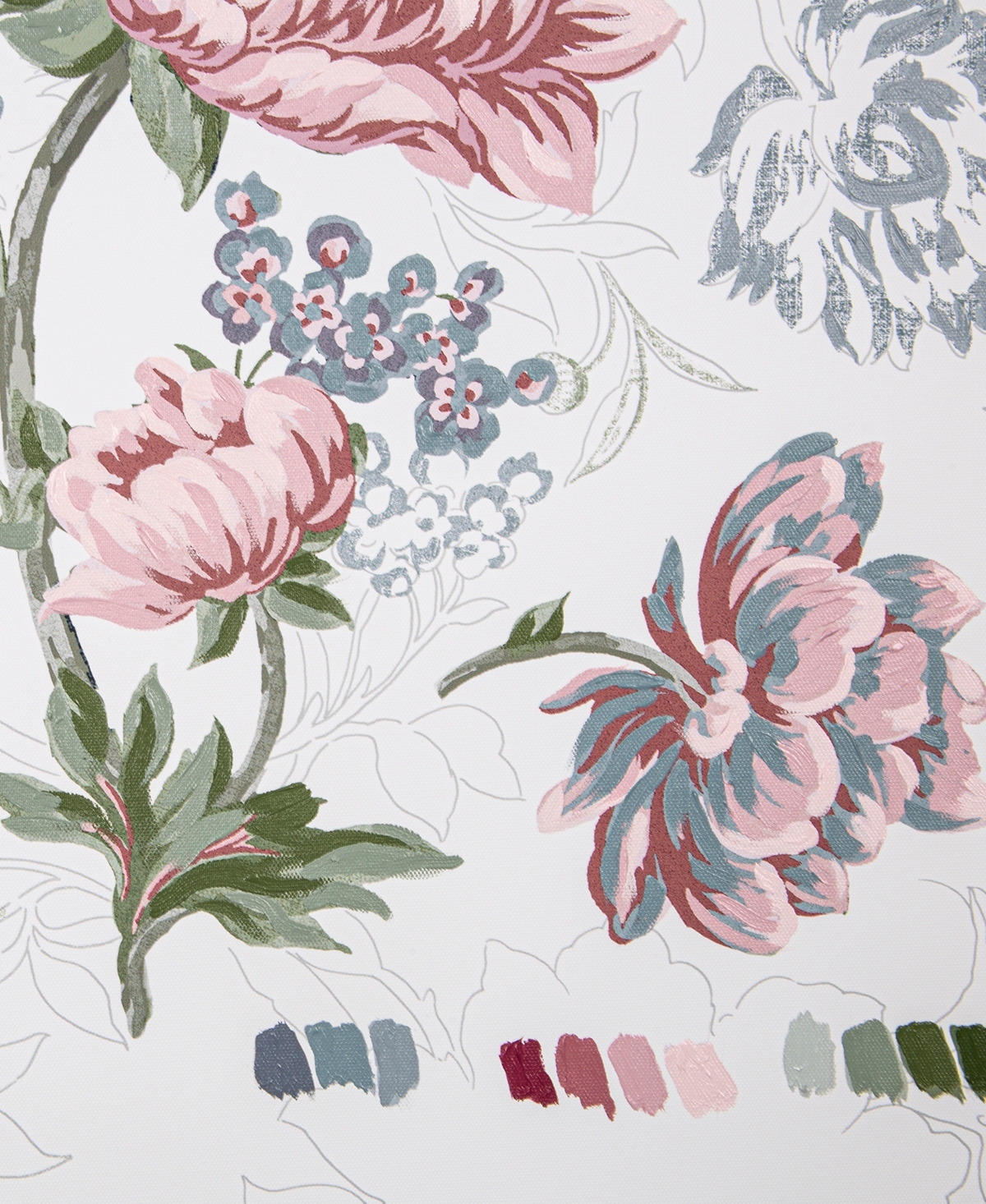 Laura Ashley Tapestry Floral Framed Canvas Wall Art, 23.6