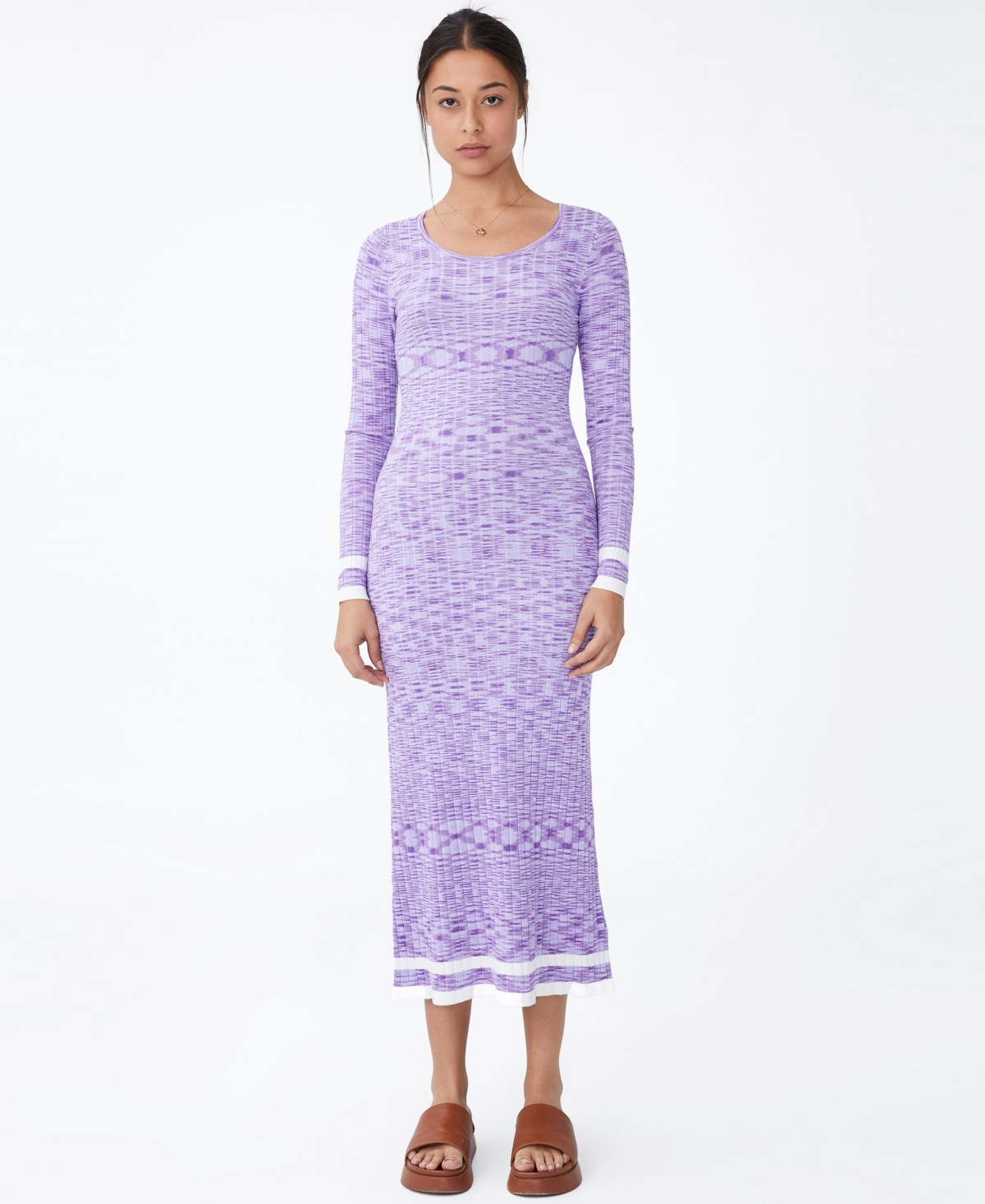 Cotton On Women's Space Dye Knit Midaxi Dress In Lavender Space Dye