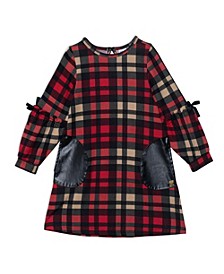 Girl Plaid Dress With Long Sleeves - Child