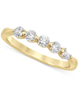 Diamond Five Stone Band (1/2 ct. t.w.) in 14k White or Yellow Gold
