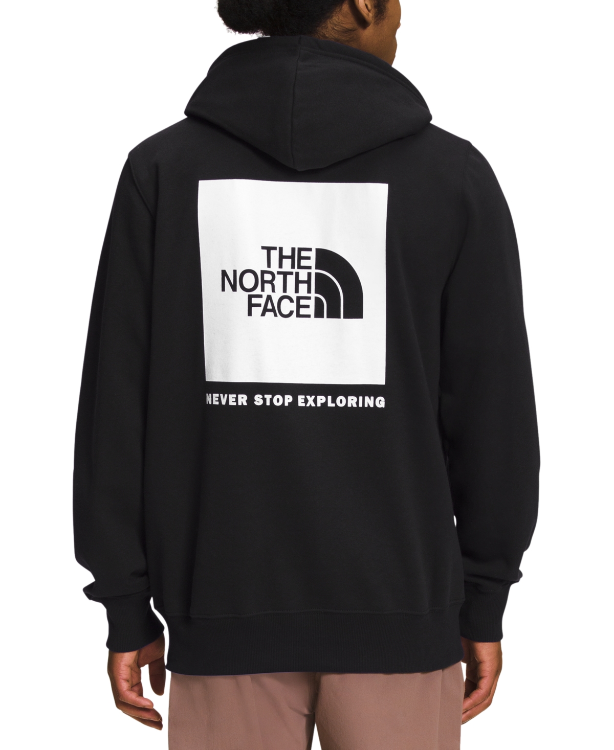Shop The North Face Men's Box Nse 'never Stop Exploring' Pullover Hoodie In Tnf Black,tnf White