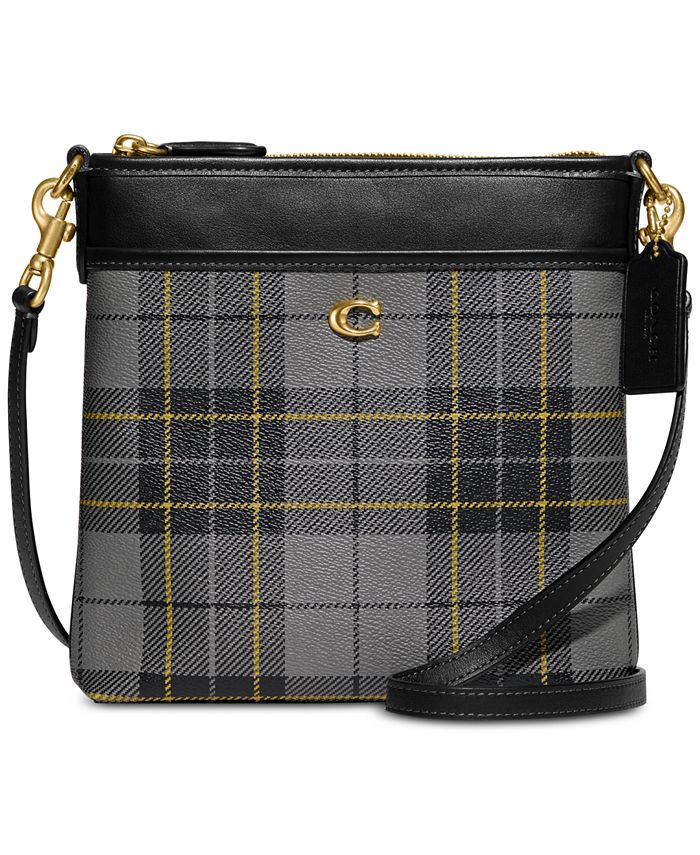 COACH Plaid Kitt Crossbody with exterior pocket & Reviews - Handbags &  Accessories - Macy's