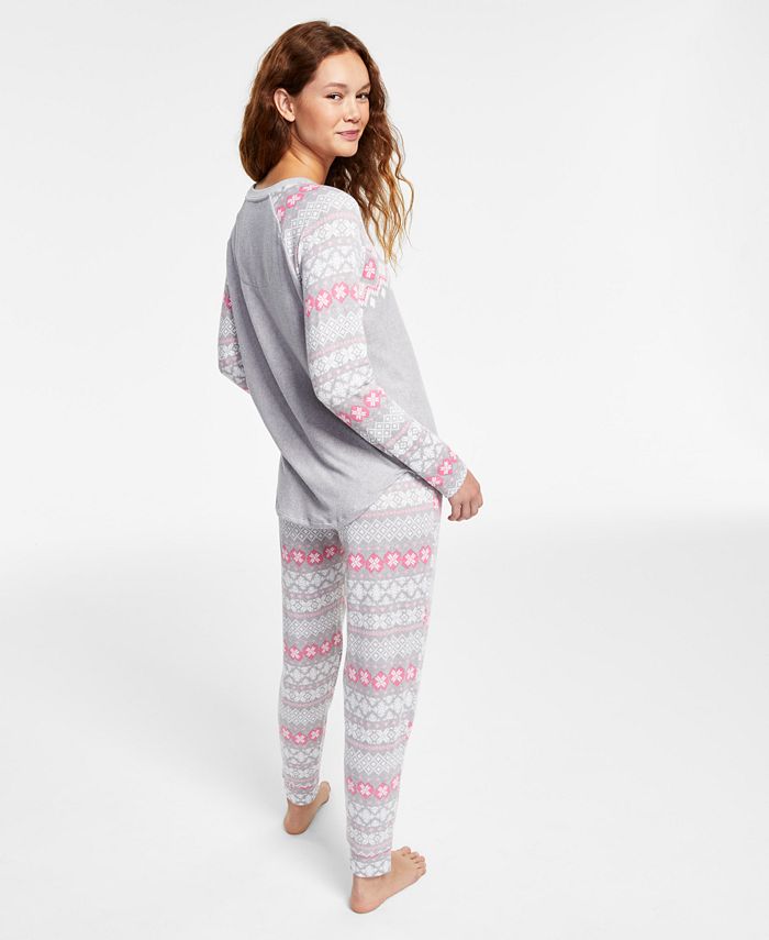 Cuddl Duds Women's Brushed SweaterKnit LongSleeve Pajama Set