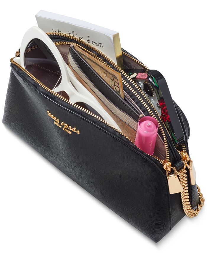 kate spade new york Rose Garden Printed Saffiano Leather Double Zip Dome Crossbody Macy's