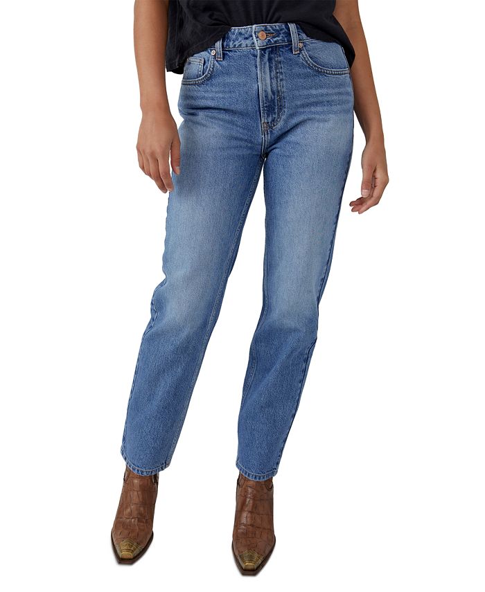 Free People Women's Pacifica High-Rise Cotton Straight-Leg Jeans - Macy's