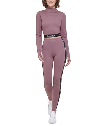 Calvin Klein Women's Minimal Logo Tape High-Waist Full Length Leggings -  Macy's