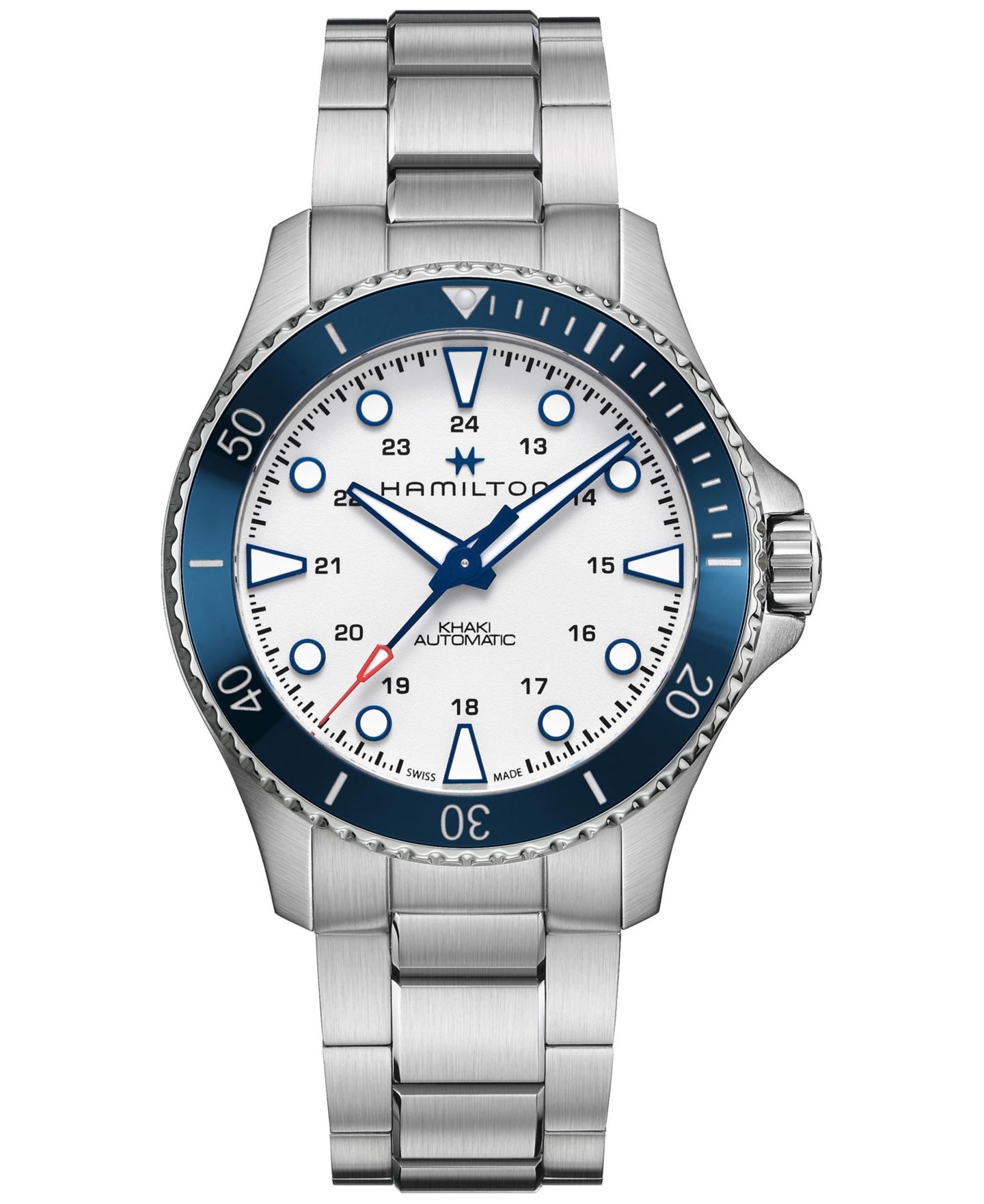 Мужские часы Hamilton Swiss Automatic Khaki Navy Scuba Stainless Steel Bracelet Watch 43mm — фото 1