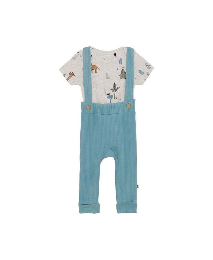 Deux par Deux Baby Boy Organic Cotton Bodysuit And Evolutive Pant With