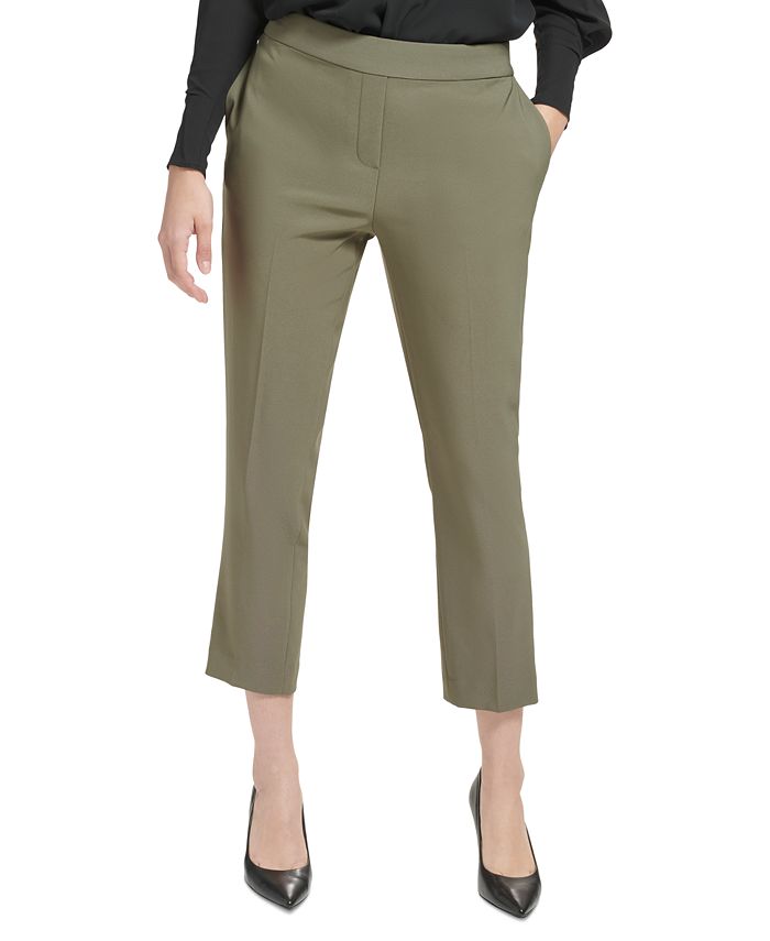 Calvin Klein Women's Tie Front Slim Fit Pants Blue Size 6