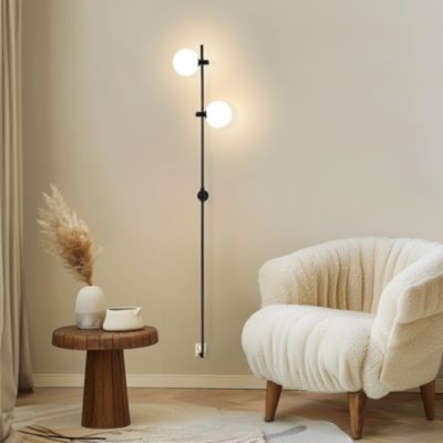 Equinox 62" Wall Plug-In LED Sconce Lamp with Glass Globe Shades