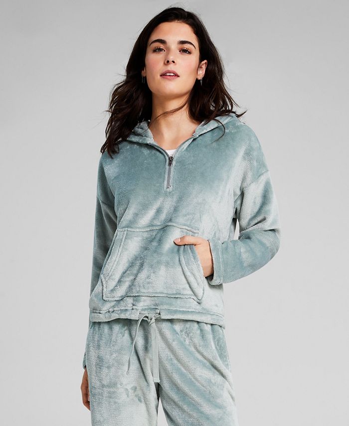 Hippie Rose Juniors Faux Fur Quarter Zip Hoodie Macy s
