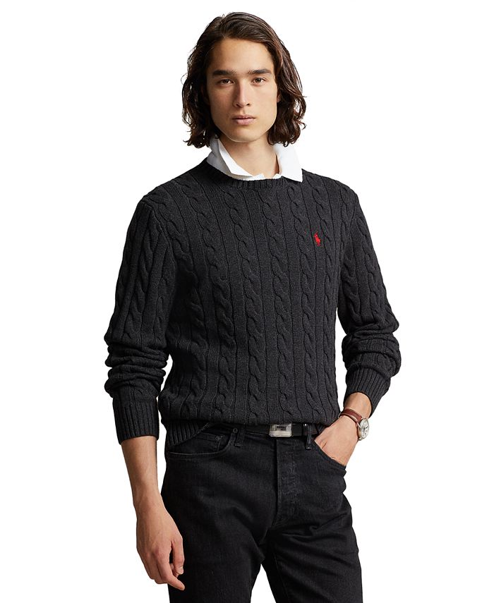 na school Aardrijkskunde slecht Polo Ralph Lauren Men's Cable-Knit Cotton Sweater - Macy's