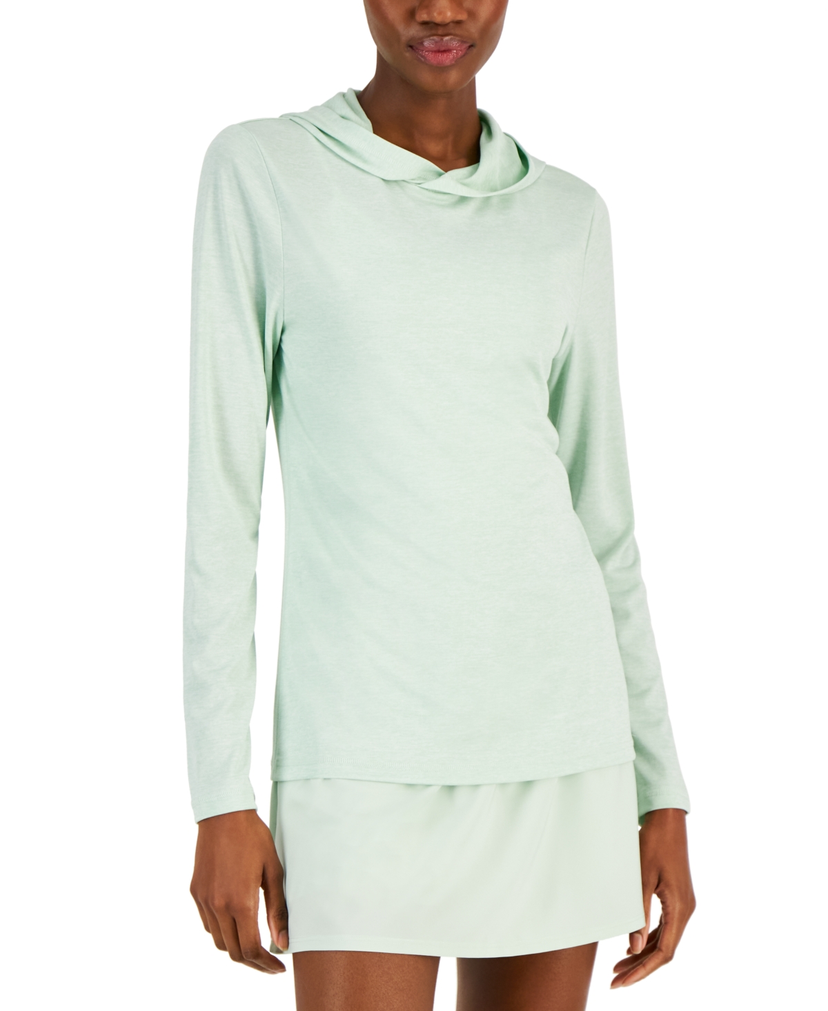 Id Ideology Women's Essentials Hooded T-shirt, Created For Macy's In Mint Wash