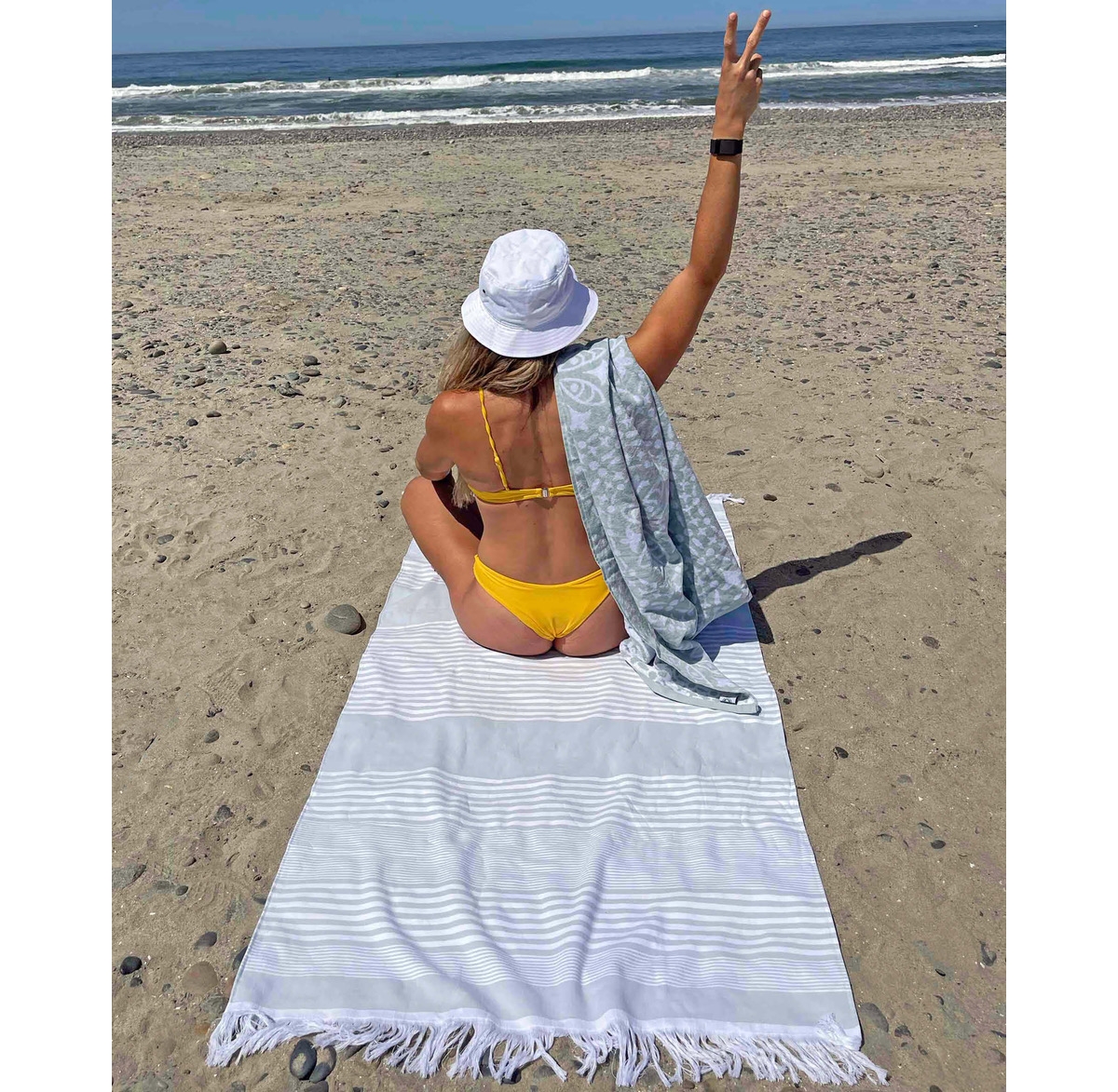Delilah Home 100% Organic Cotton, Sand Resistant, Sunset Towel, 36