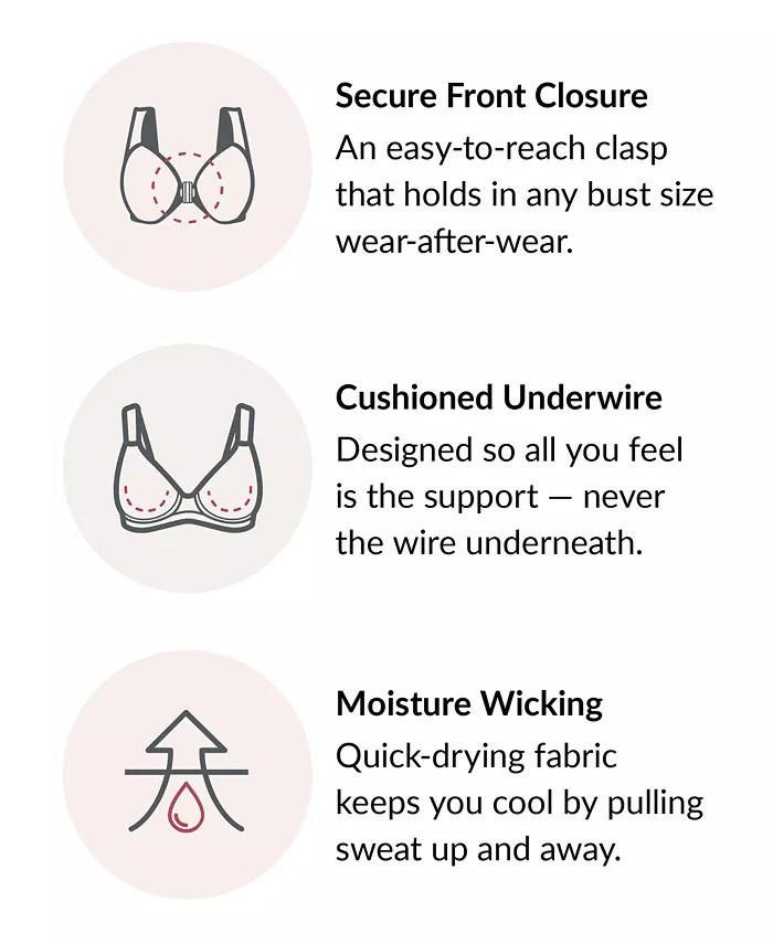 Women's Full Figure Plus Size Wonderwire Front Close Bra 1245 - thumbnail 7