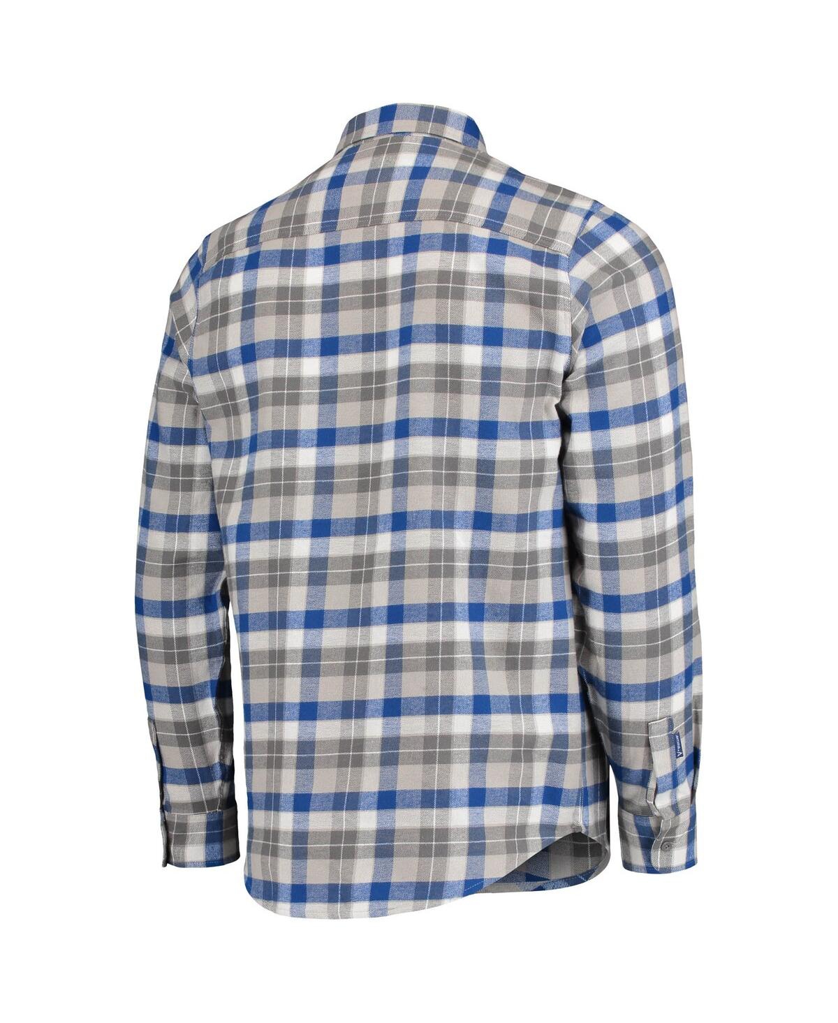 Antigua Men's Blue, Gray St. Louis Blues Ease Plaid Button-up Long Sleeve  Shirt In Blue,gray