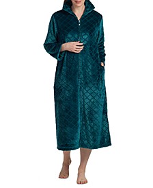 Petite Long-Sleeve Collared Knit Robe
