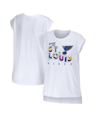 Women's White St. Louis Blues Greetings From Muscle T-shirt