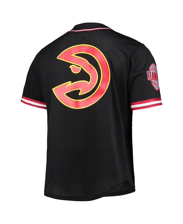 Pro Standard Men's Black Atlanta Hawks Capsule Baseball ButtonUp Shirt