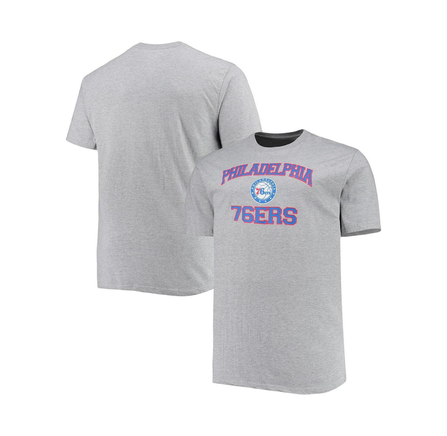 Men's Heathered Gray Philadelphia 76ers Big and Tall Heart and Soul T-shirt
