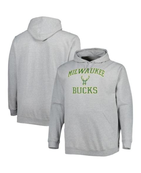 Мужское худи Profile Heathered Gray Milwaukee Bucks Big and Tall Heart and Soul Pullover
