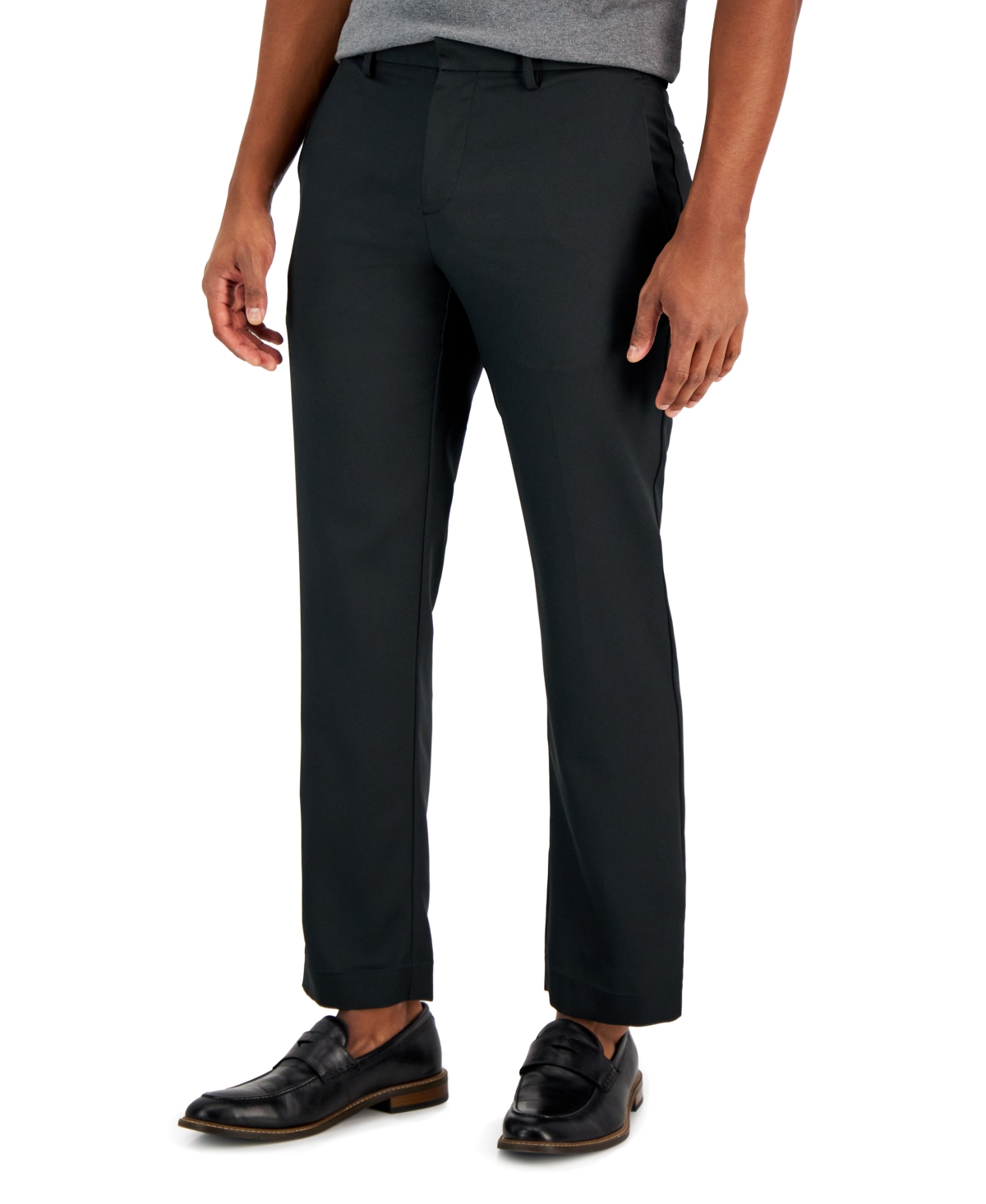 Perry Ellis Portfolio Men's Modern-fit Stretch Solid Resolution Pants In Black
