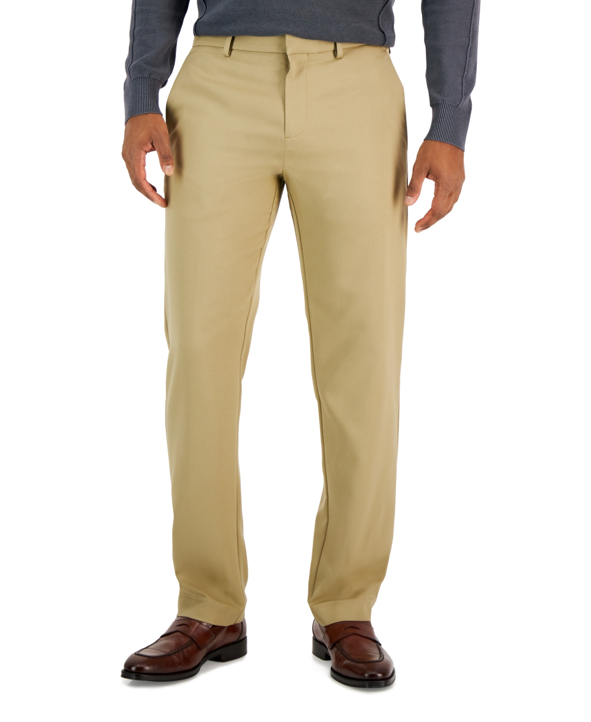 Shop Perry Ellis Portfolio Men's Modern-fit Twill Pants In Elmwood