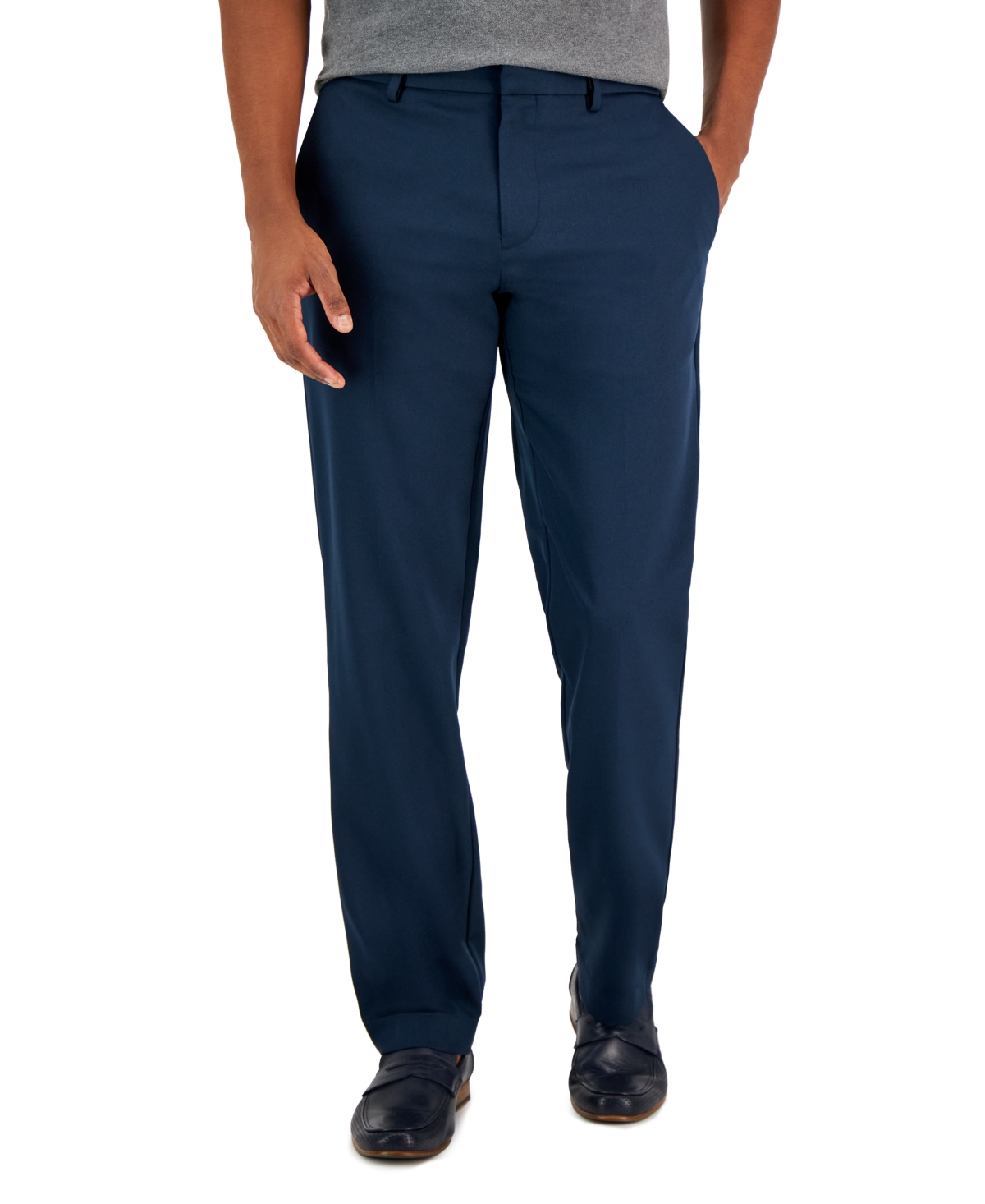 Shop Perry Ellis Portfolio Men's Modern-fit Twill Pants In Total Eclipe