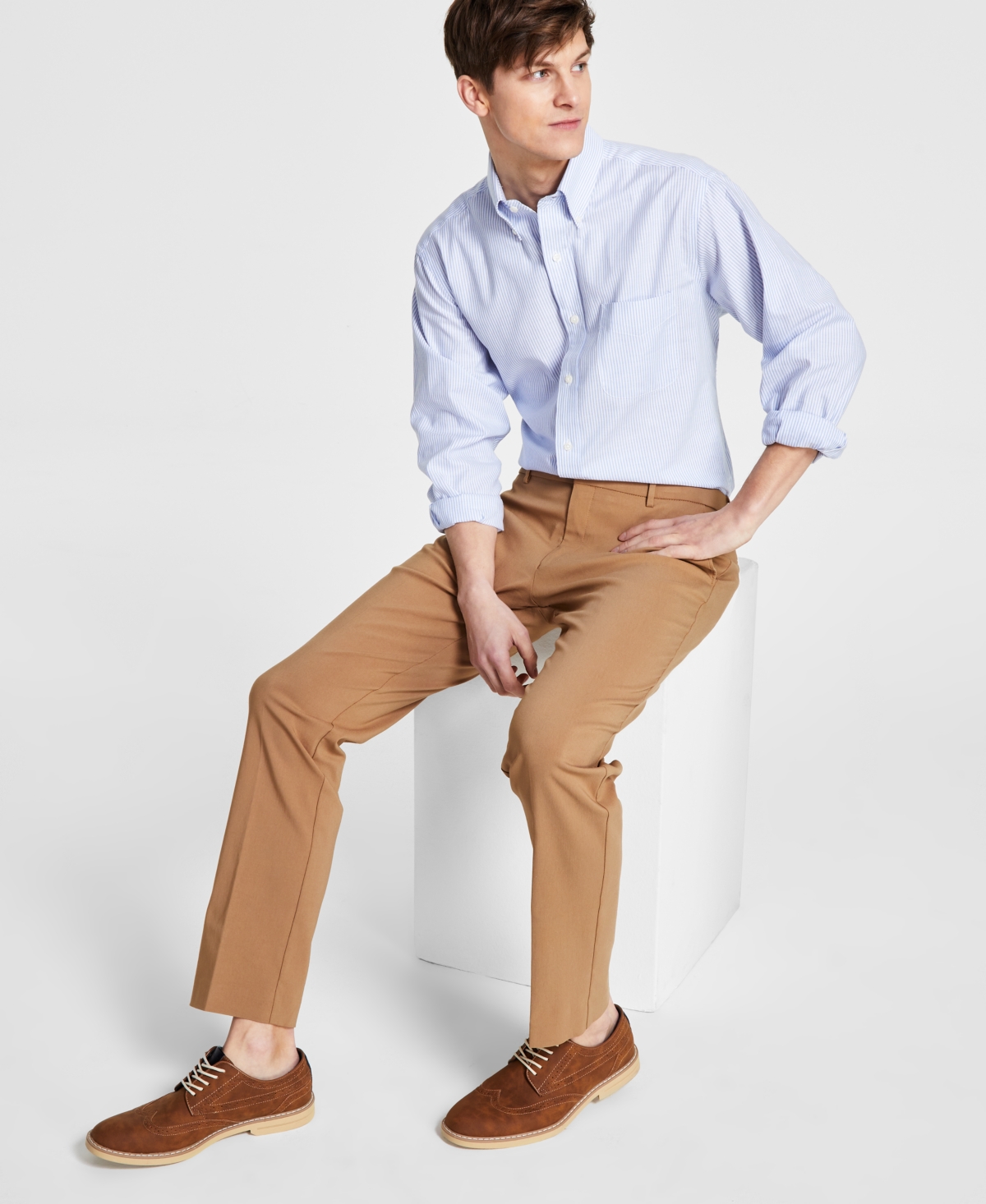 TOMMY HILFIGER MEN'S MODERN-FIT TH FLEX STRETCH SOLID PERFORMANCE PANTS 