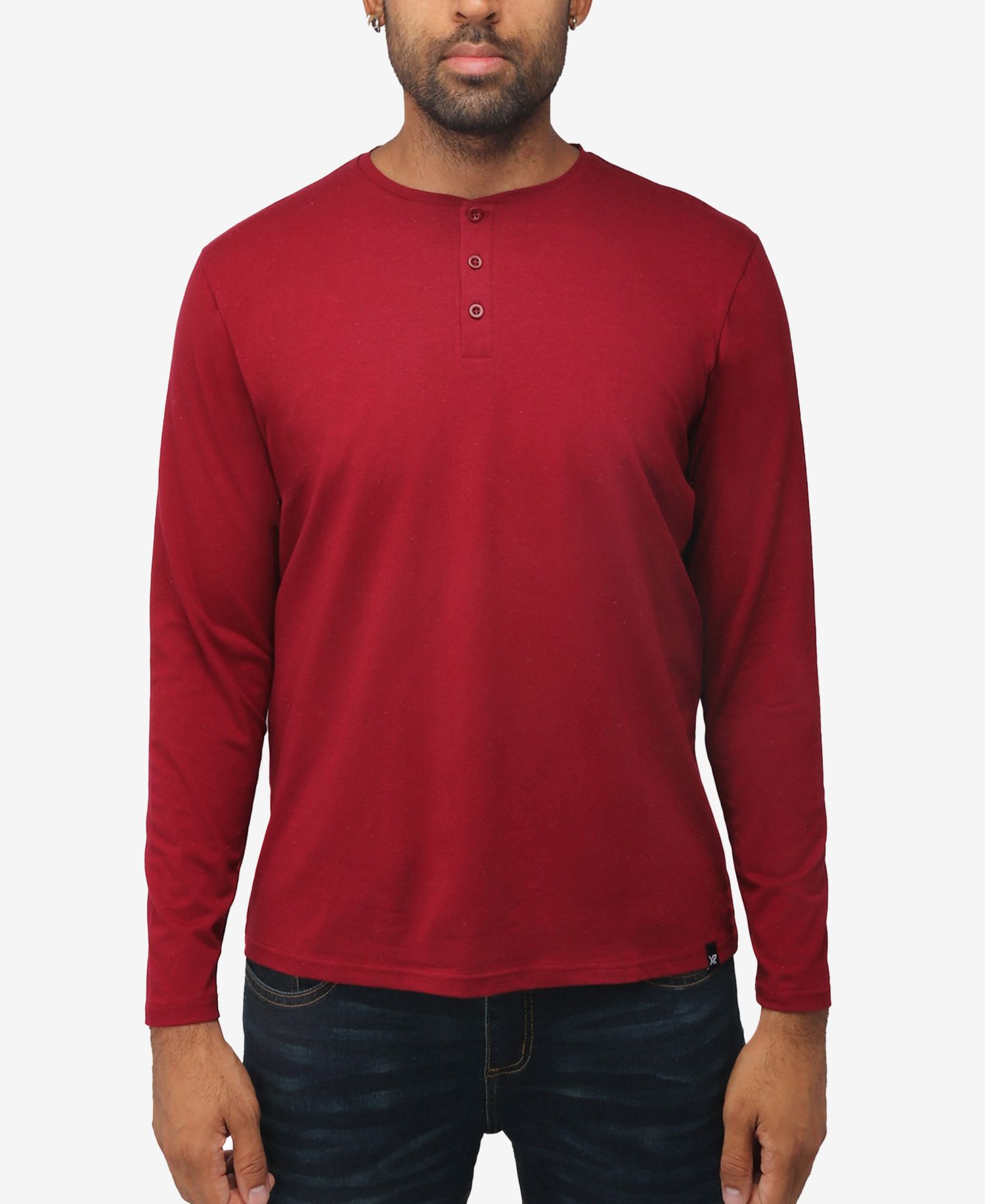 X RAY Men's Long Sleeve Henley T-Shirt