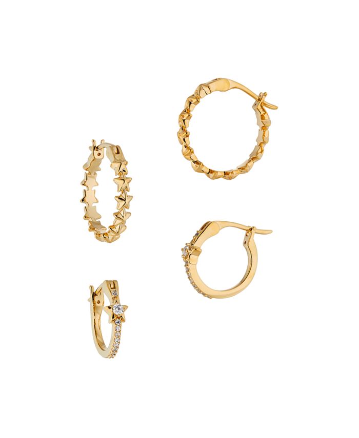 Nadri tiny channel set hoop earrings
