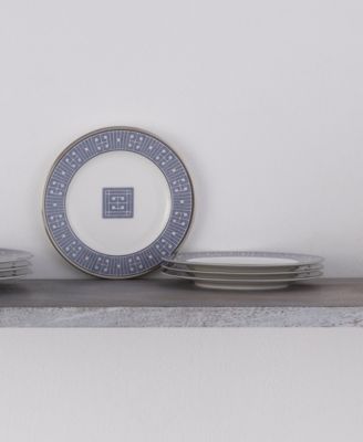 Infinity Blue 4 Piece Bread Butter/Appetizer Plate Set, Service for 4