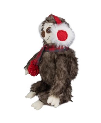 Plush Sitting Sloth Christmas Tabletop Decoration, 12"