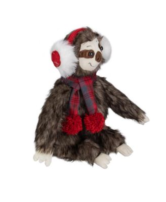 Plush Sitting Sloth Christmas Tabletop Decoration, 12"