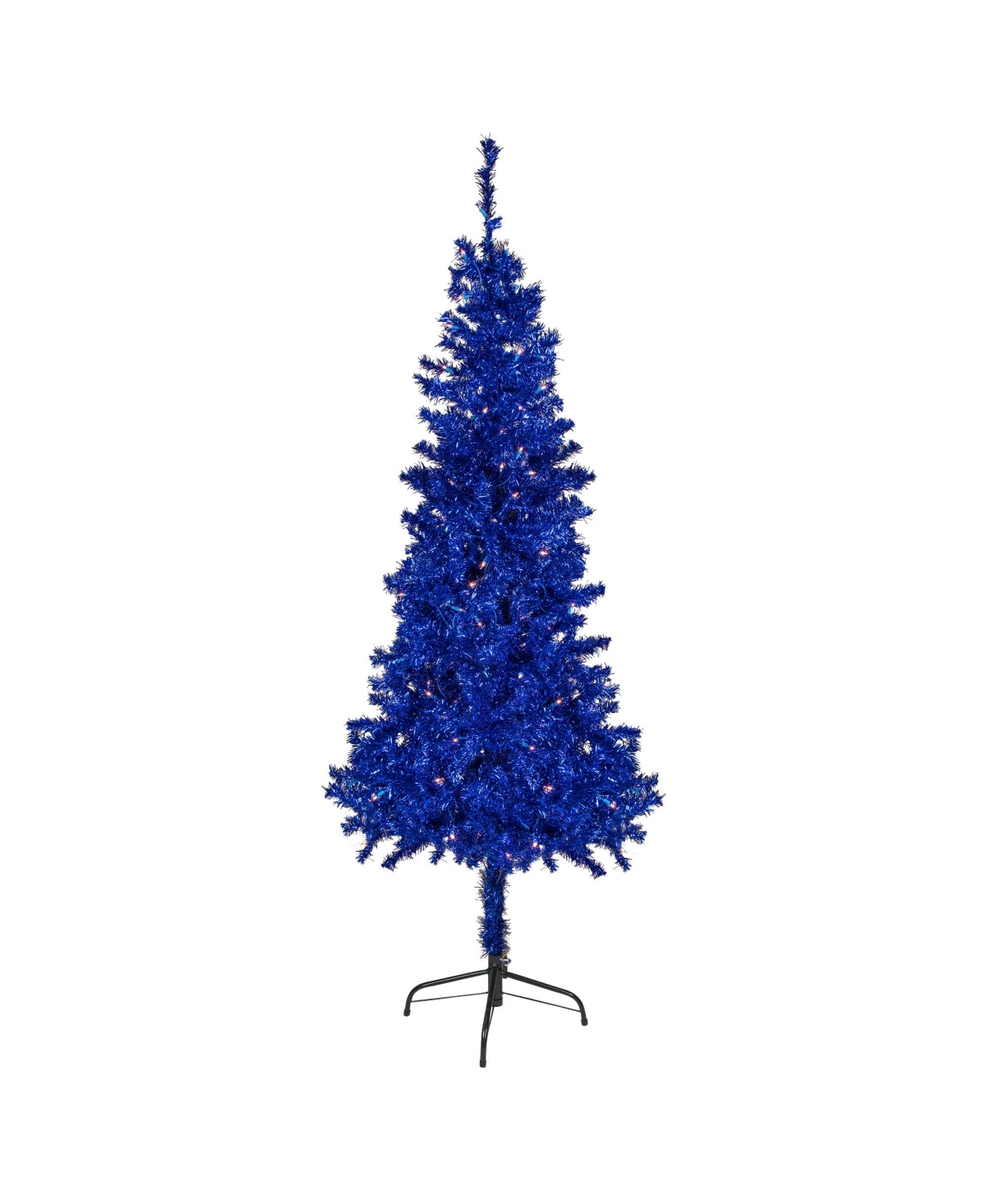 Northlight Pre- Lit Artificial Tinsel Christmas Tree With Clear Lights, 6' In Blue