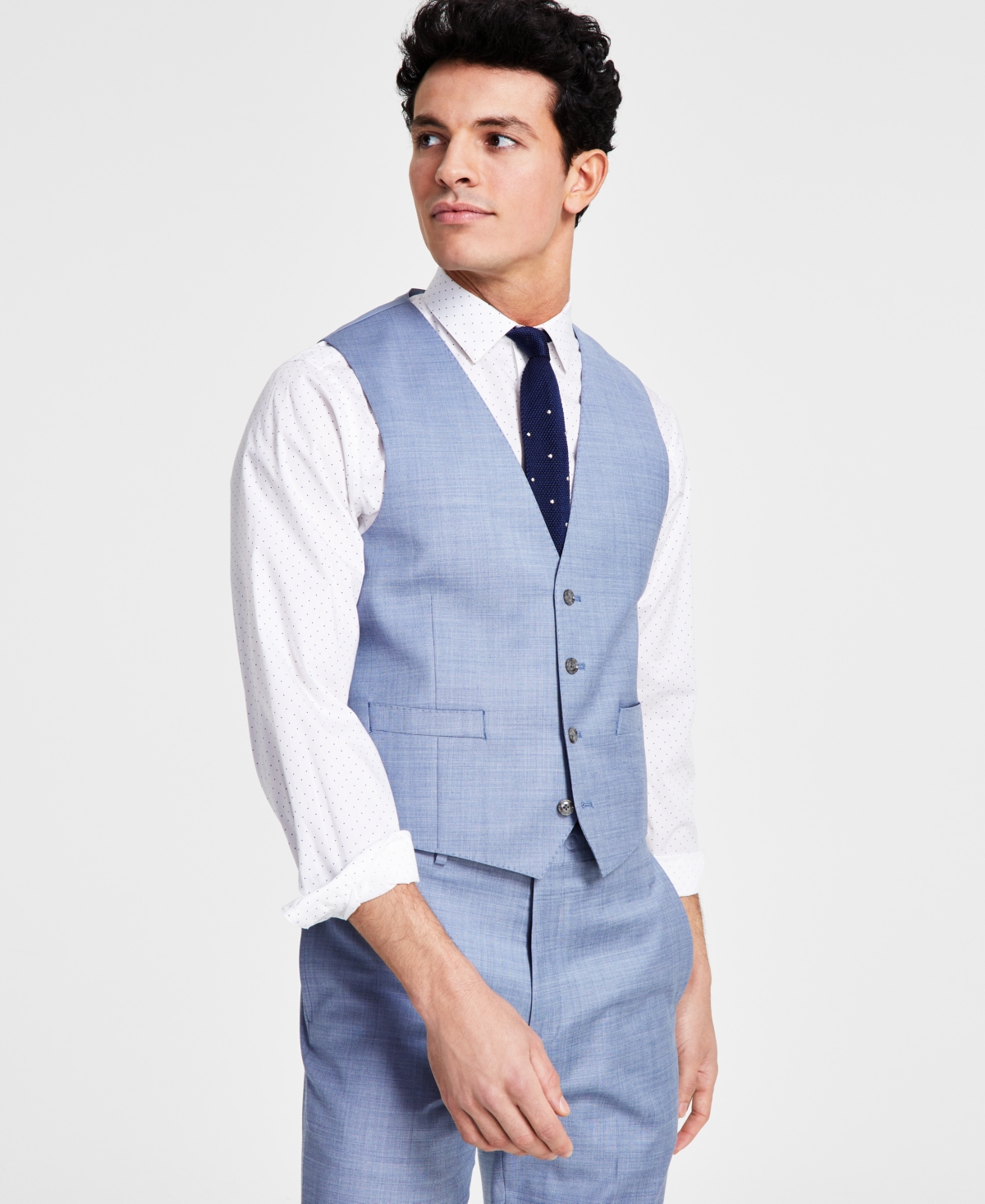 CALVIN KLEIN MEN'S SLIM-FIT WOOL BLEND INFINITE STRETCH SUIT VEST 