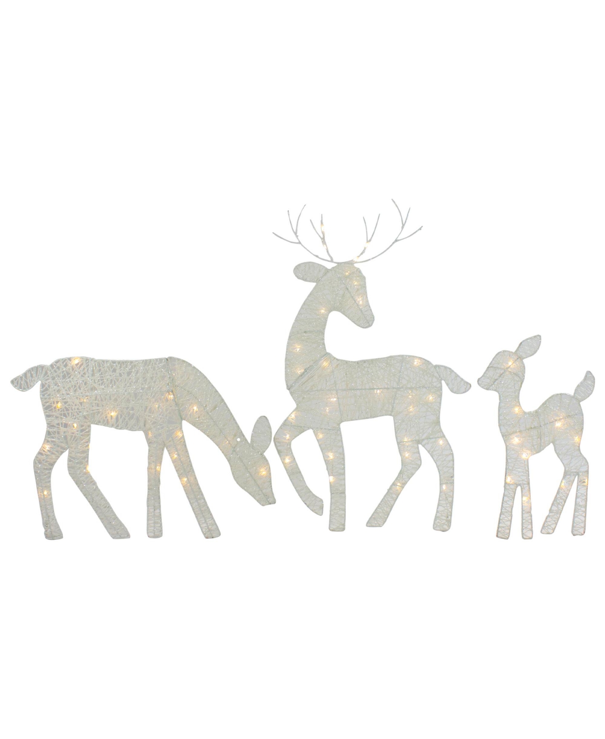 Shop Northlight 29" Led Lighted Reindeer Family Outdoor Christmas Decorations, Set Of 3 In White