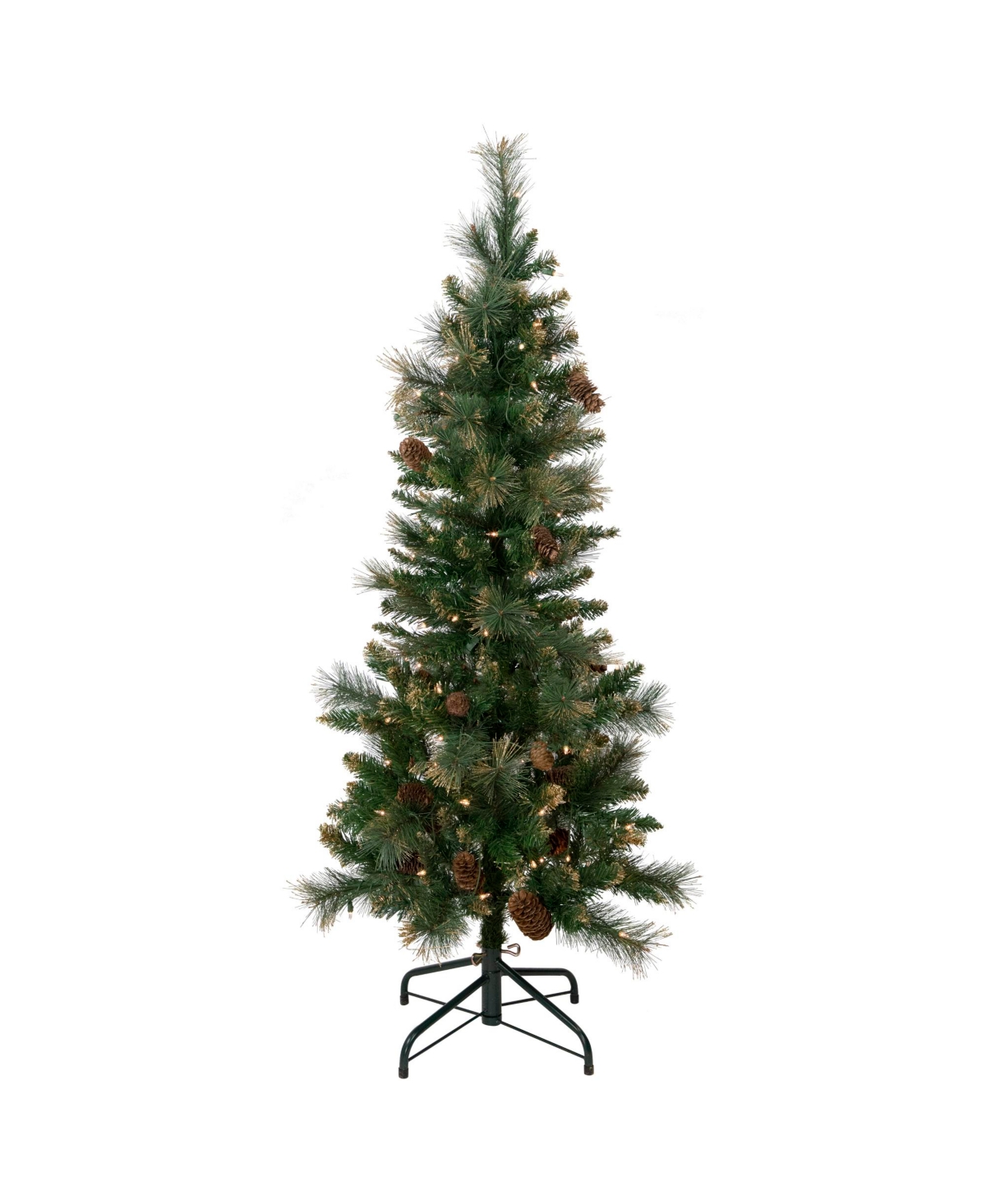 Northlight Pre- Lit Yorkshire Pine Pencil Artificial Christmas Tree With Clear Lights, 4.5' In Green