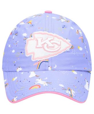 Girls Preschool '47 Purple Kansas City Chiefs Logo Unicorn Clean Up Adjustable Hat