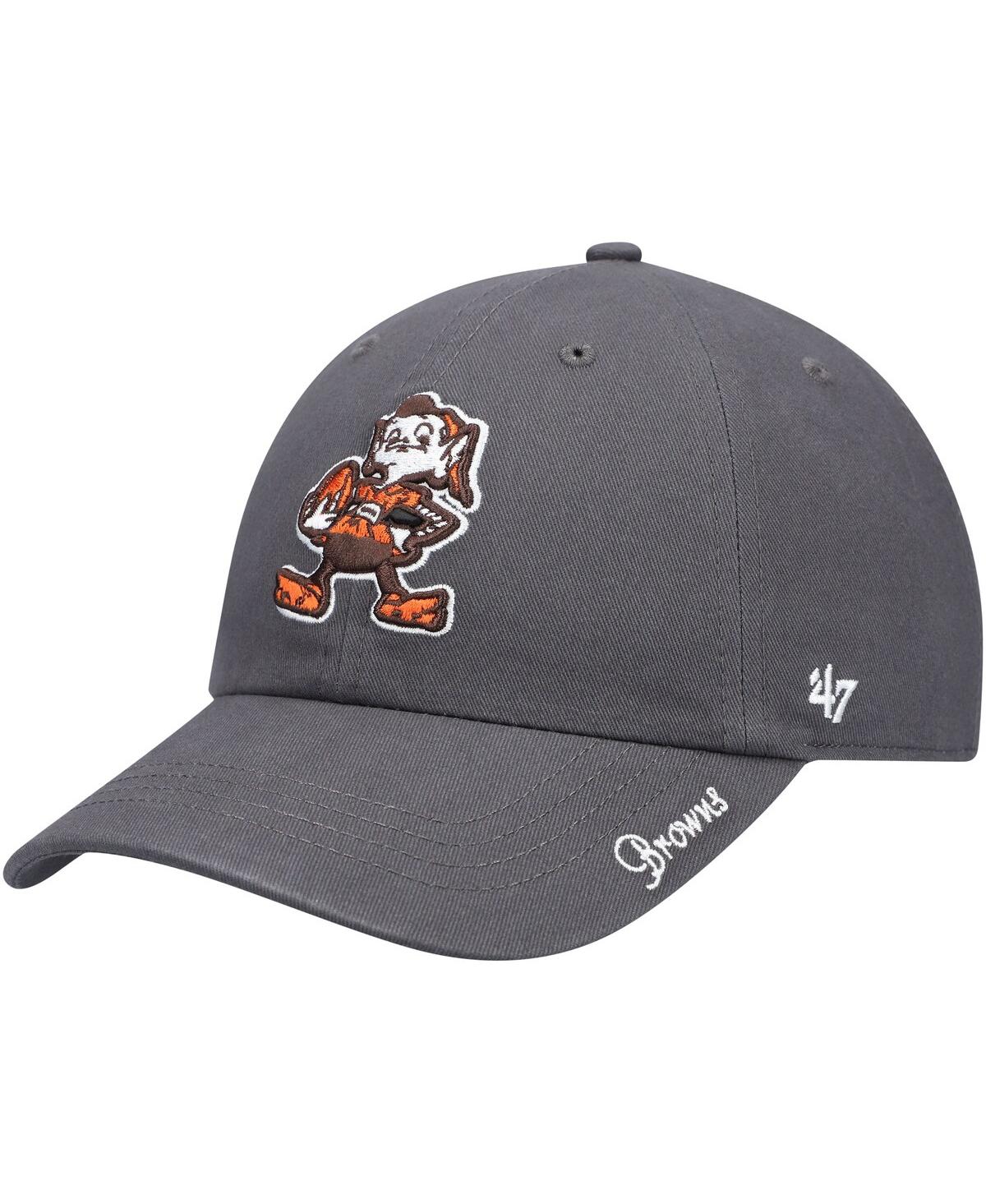 47 Brand Women's '47 Charcoal Cleveland Browns Miata Clean Up Legacy Adjustable Hat In Gray