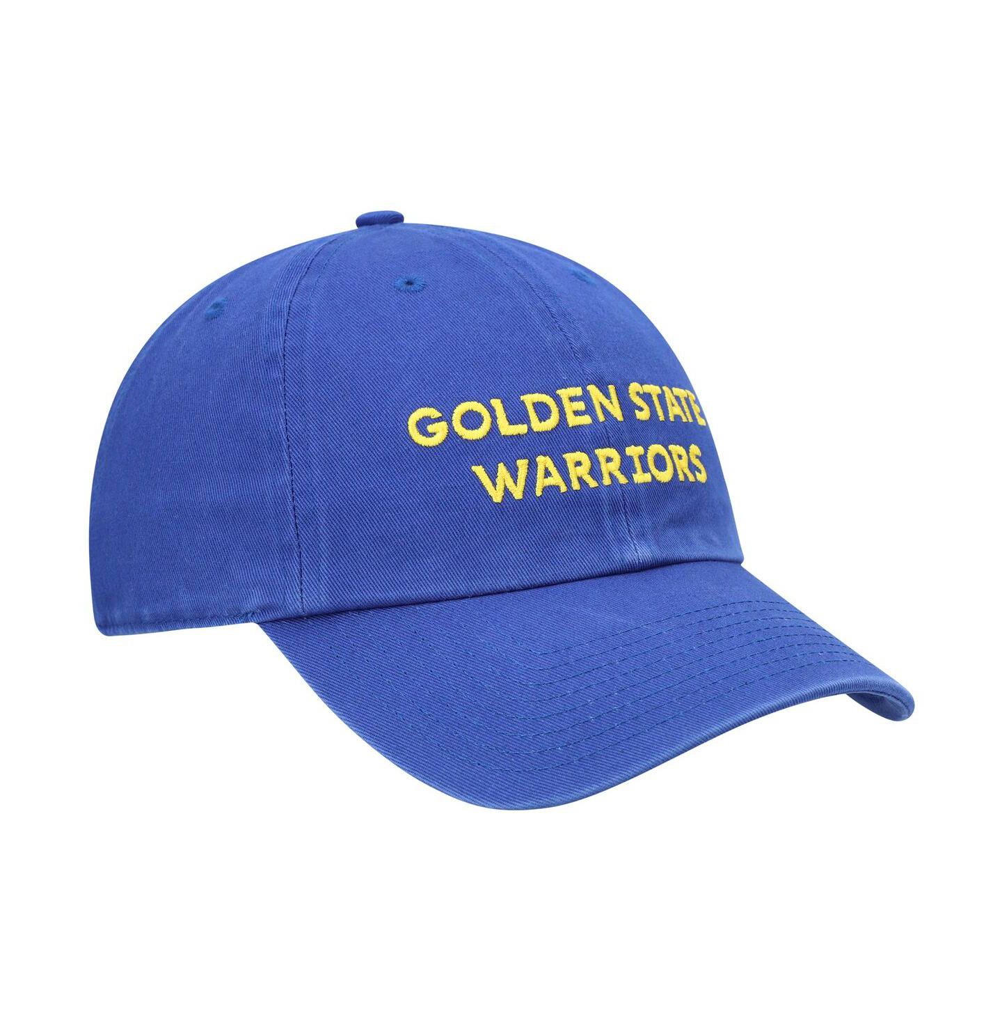 Мужская кепка '47 Brand Royal Golden State Warriors Clean Up Wordmark Adjustable Hat — фото 4