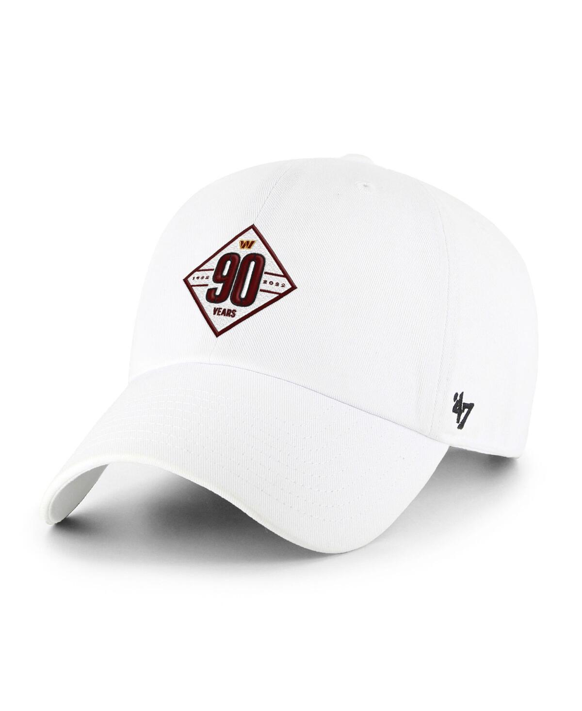 Shop 47 Brand Men's '47 White Washington Commanders 90th Season Clean Up Adjustable Hat