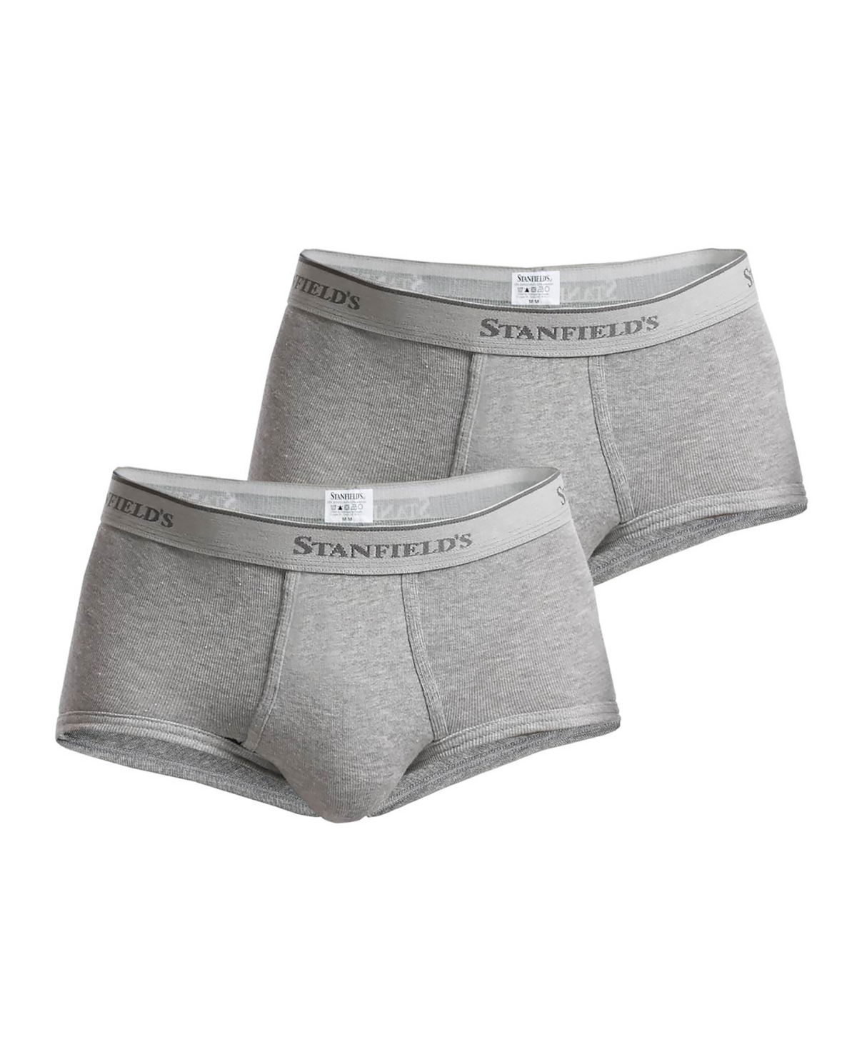 Shop Stanfield's Men's Supreme Cotton Blend Regular Rise Briefs, Pack Of 2 In Gray Mix