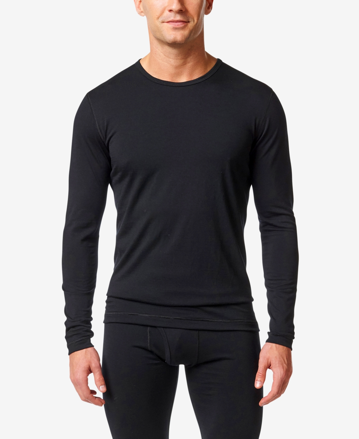 Men's Pure Merino Wool Base Layer Undershirt - Black