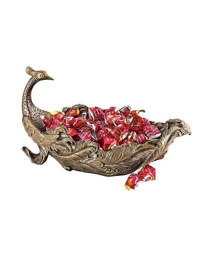 Design Toscano Peacock's Plume Sculptural Bowl Macy's