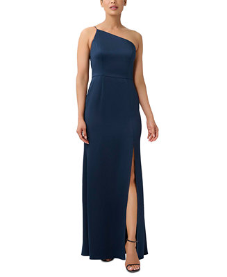 Adrianna Papell Women's One-Shoulder Slit-Front Gown - Macy's