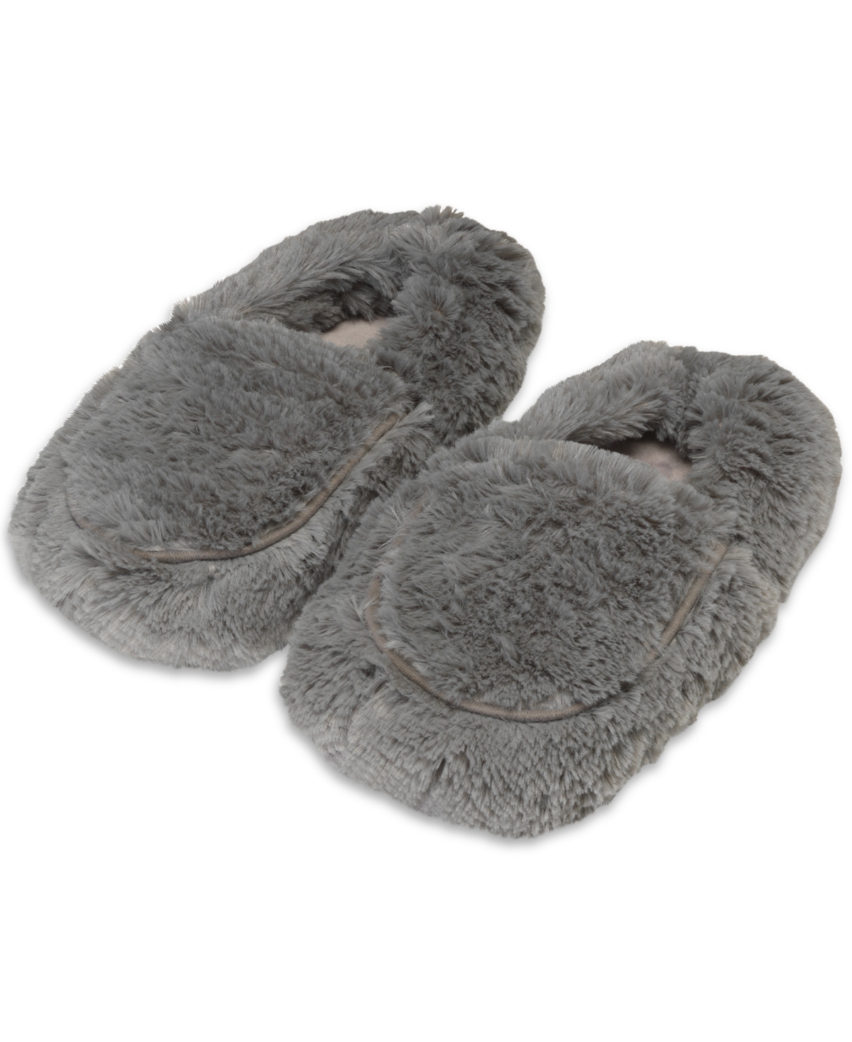 Warmies Microwavable Soothing Scented Faux Fur Slippers In Grey