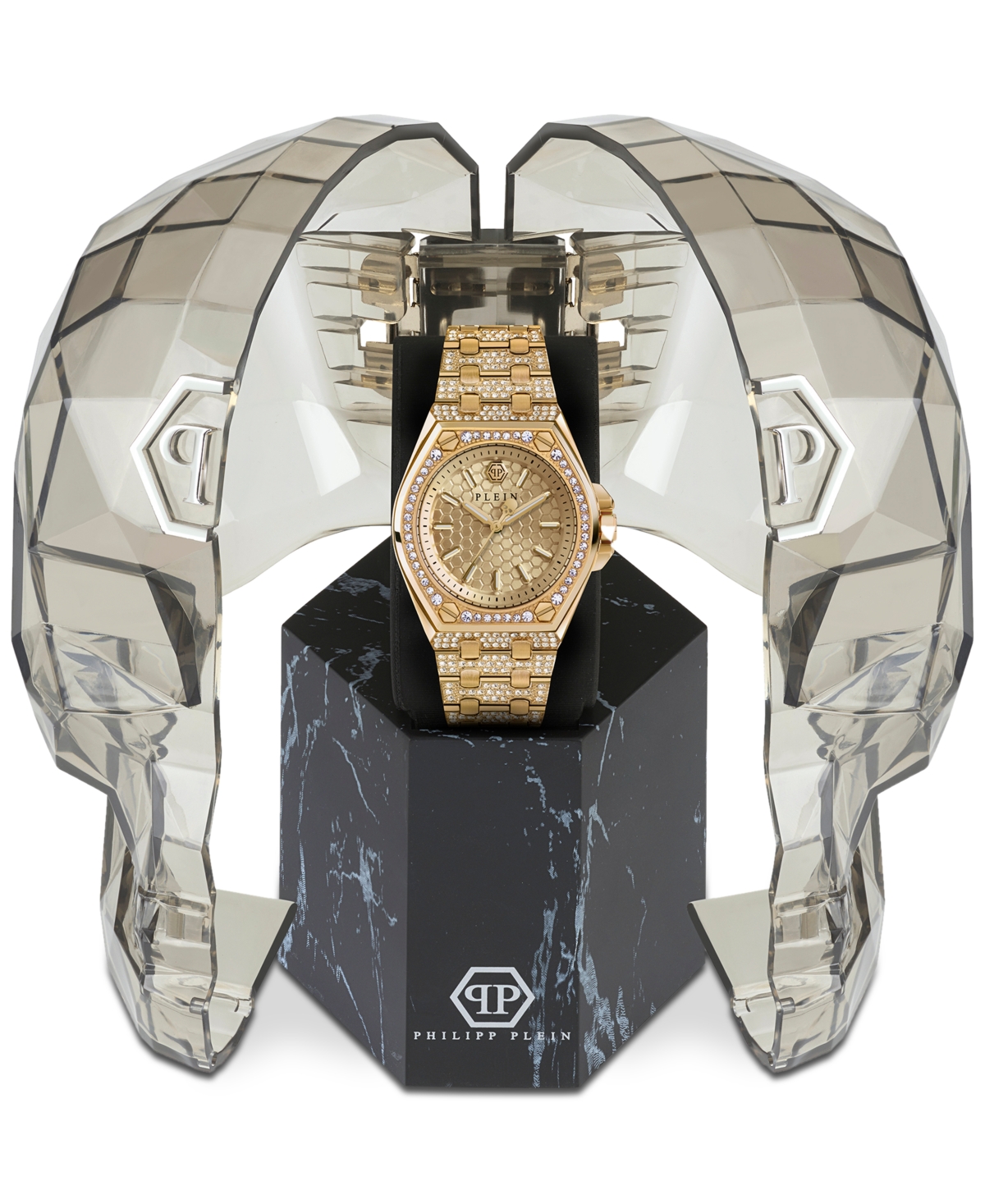 Philipp Plein Women's Plein Extreme Gold Ion Plated Stainless Steel Bracelet Watch 38mm