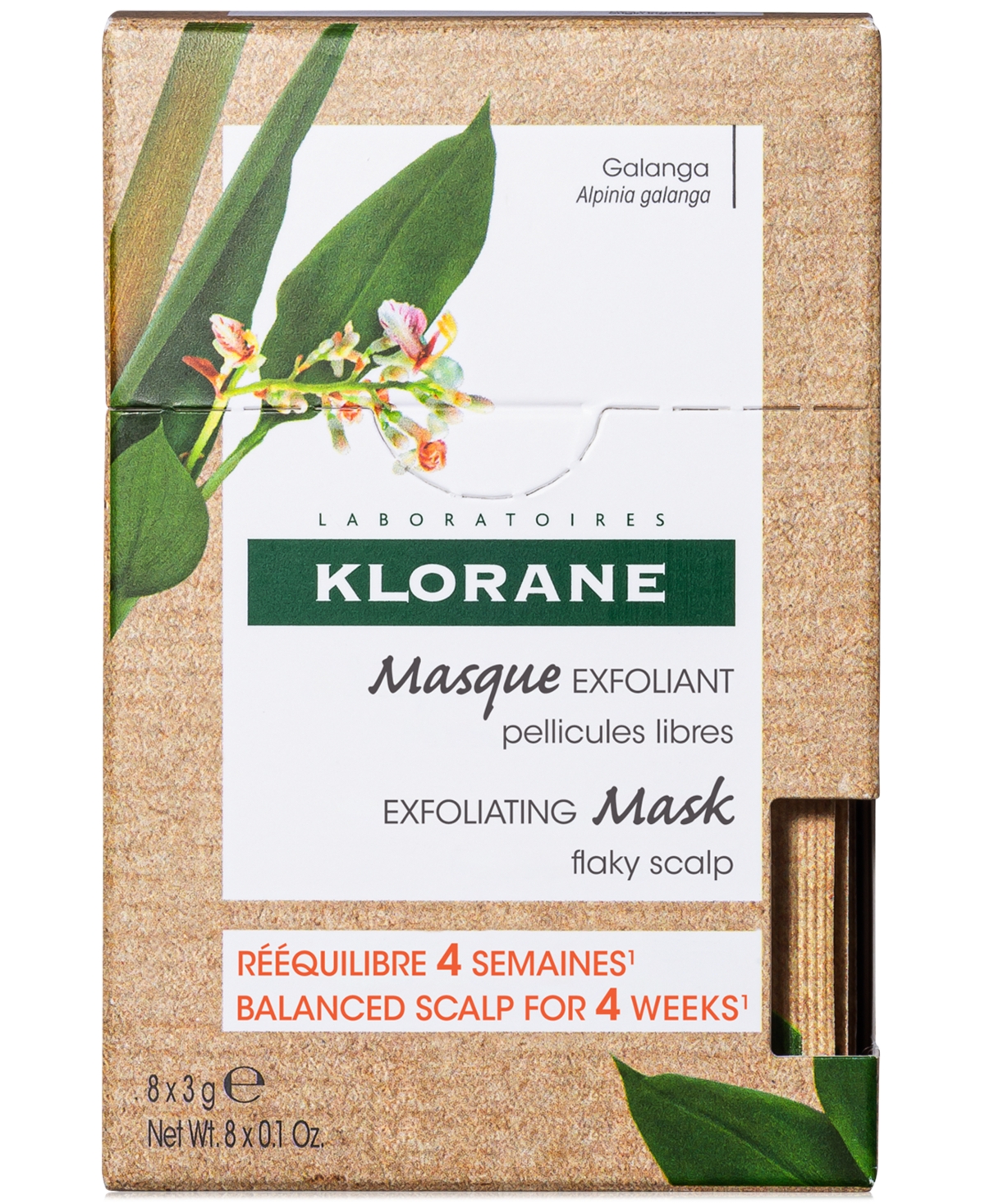 Klorane Exfoliating Mask With Galangal For Flaky Scalp, 8-Pk.